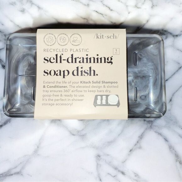 New Kitsch Self-Draining Soap Dish and Beauty Bar Bag Set - Picture 3 of 5